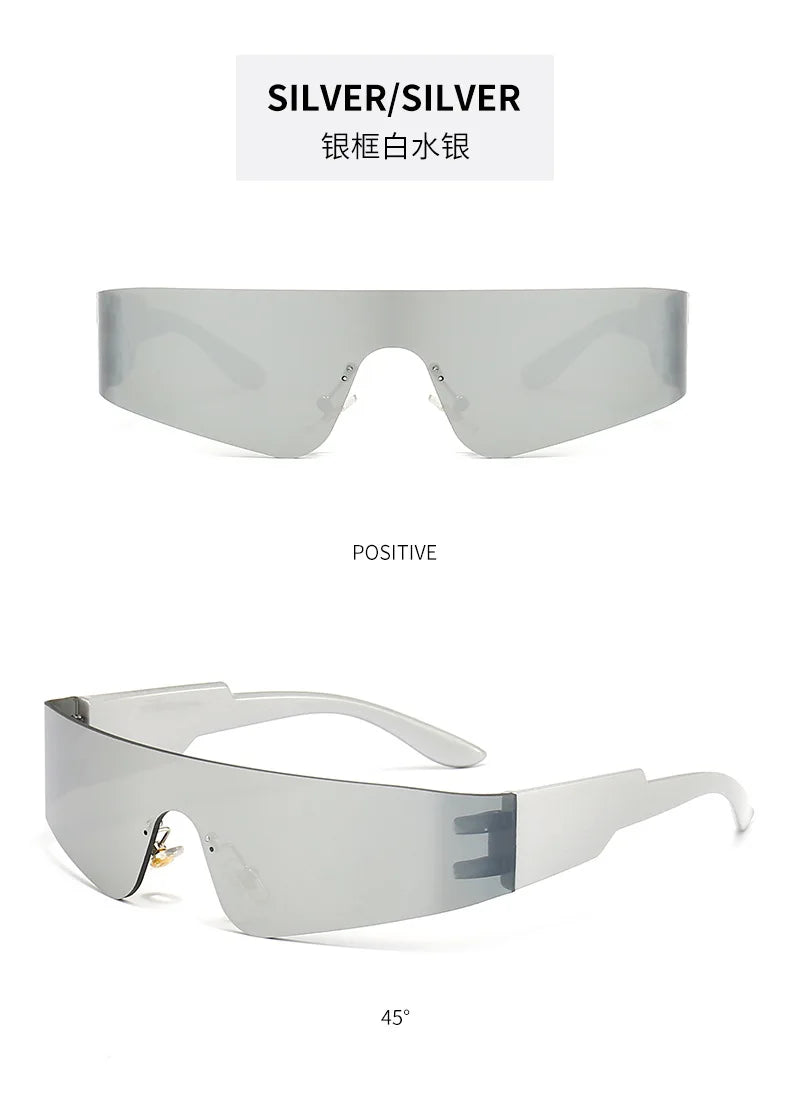 Neue Mode Bunte Sport-Sonnenbrillen Damen Cyberpunk Randlose Sonnenbrille Anti-UV Fahr-Sonnenbrille UV400 Oculos De Sol
