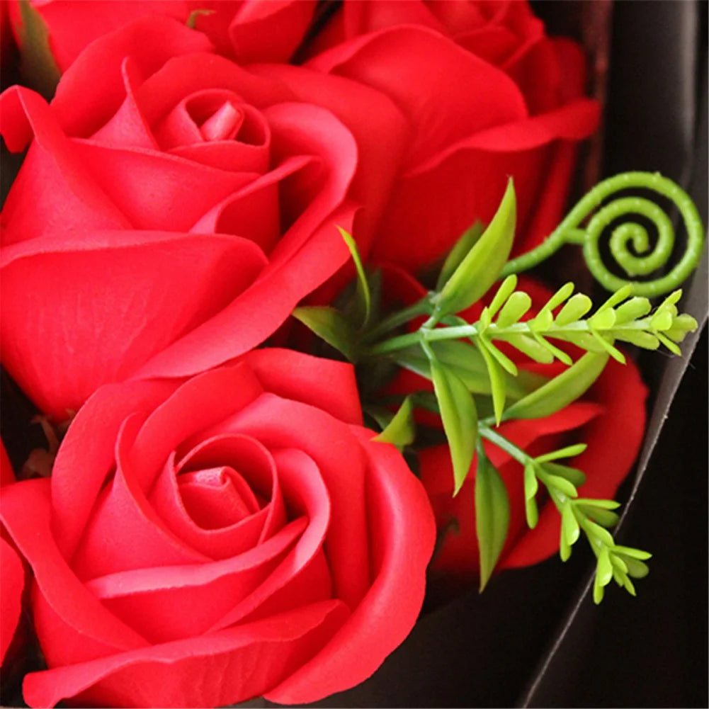 18Pcs/Box Soap Flower Bouquet Beautiful Flora Scented Bath Soap Flower in Gift Box for Anniversary Valentine's Day Mother Day