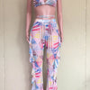 Bra+tassel Pants Suit  2 Piece Set Women Hot Pink Swimsuit Mesh Bathing Suit Sexy Matching Swimwear Viquinis Mujer 2022
