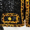 Fashion 2024 Designer Women's Gold Chains Sequined Jacket Coat Outfit Spring