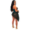 CM.YAYA Women Strapless V-neck Fashion Sequined Sexy Dress Mesh See Through 2024 Summer Night Club Evening Party Mini Dresses
