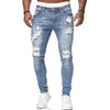 Zerrissene Skinny Jeans Herren Casual Slim Fit Bleistift-Denim-Hose Herren Vintage Washed Solid Denim Hose Hot Sale Mode Street Style