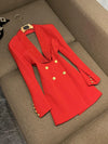 TWOTWINSTYLE Solider Blazer mit Aushöhlungen für Damen, Schalkragen, Langarm-Tunika, gespleißter Knopf, Temperament-Blazer Weiblich KJA501707
