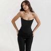 Giyu Sexy Camis Bandage Lace Up Corset Crop Tops Women 2025 Summer Elegant White Camisole Off Shoulder Backless Blusas Femme