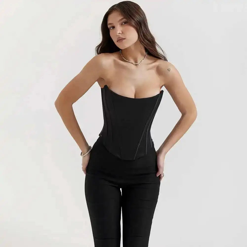Giyu Sexy Camis Bandage Lace Up Corset Crop Tops Women 2025 Summer Elegant White Camisole Off Shoulder Backless Blusas Femme