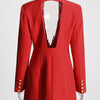 TWOTWINSTYLE Solider Blazer mit Aushöhlungen für Damen, Schalkragen, Langarm-Tunika, gespleißter Knopf, Temperament-Blazer Weiblich KJA501707
