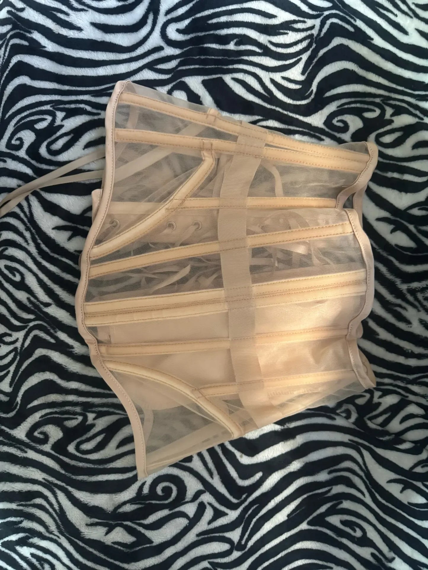 Women Abdomen Tight Corset Crops Under Bust Bustiers Breathable Mesh Waist Girdle With Bones Slimming Lace Up Bodices