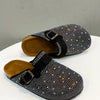 Kristallige klobige Outdoor-Slipper Schuhe Sommer Clogs Damen Hausschuhe Pantofle Luxus Slides Med Strand Designer Flip Flops