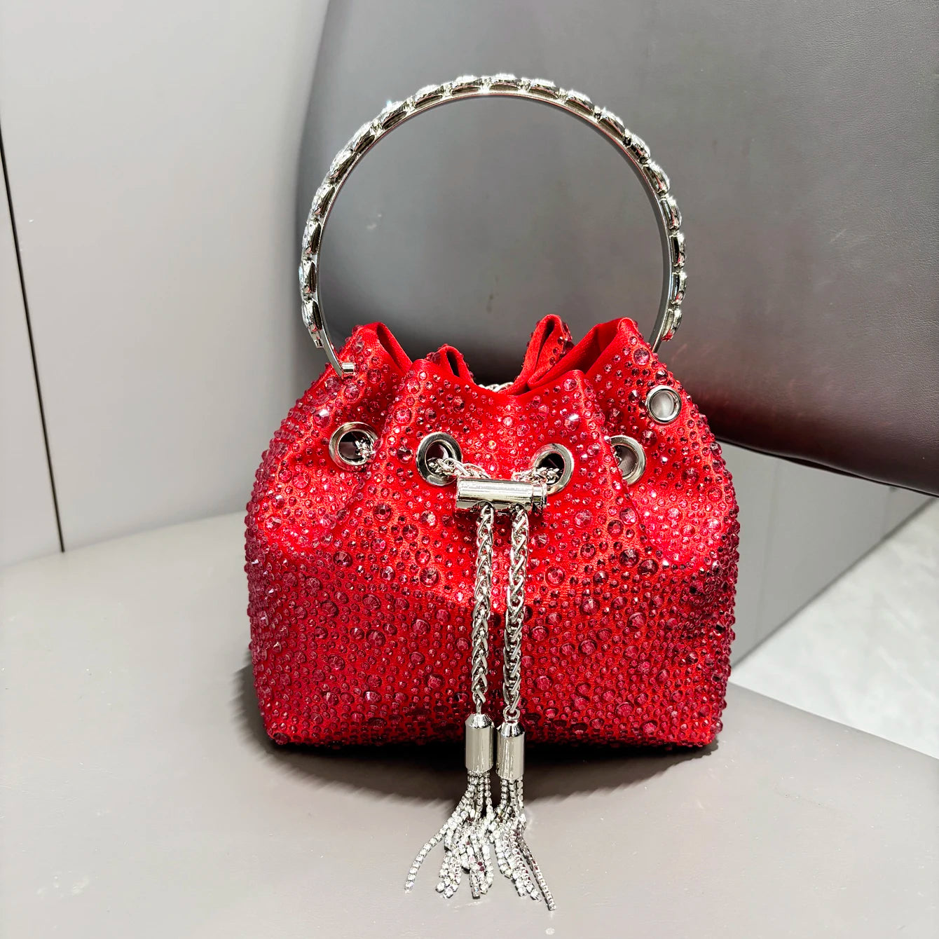 Handhabung Strasssteine Abend-Clutch-Tasche Geldbörsen und Handtasche Luxus Designer Umhängetasche Glänzende Kristall-Clutch-Geldbörse Eimer-Tasche