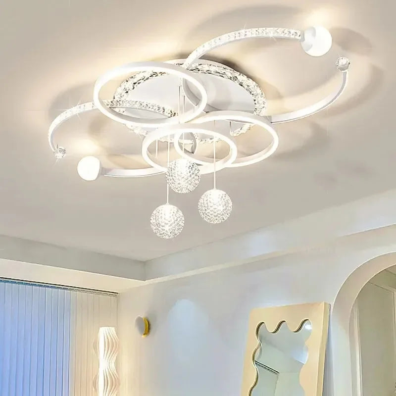 Moderne minimalistische LED-Deckenleuchte, personalisierte kreative Ring-Wohnzimmerleuchten, goldene Atmosphäre, Schlafzimmer-Arbeitszimmer-Kronleuchter
