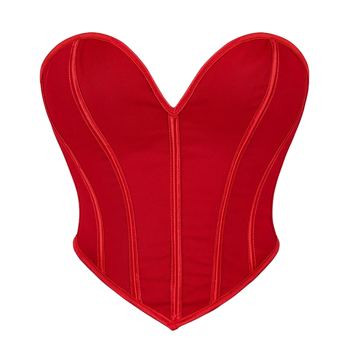 Women'S Strapless Solid Bustier Corset Fishbone Push Up Waist Trainer Crop Tops Sleeveless Backless Padded Bandeau Bikini Top