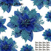 Silver Glitter Christmas Flowers Silver Xmas Tree Artifical Flower Ornaments Merry Christmas Decoration For Home Party New Year