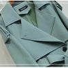 Women Long Trench Coat Fashion Windproof Coat Double Breasted Trench Coats Green Belt Windbreaker Spring Autumn Female Outerwear