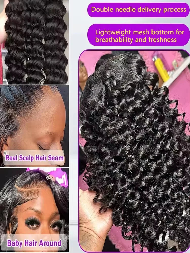Loose Deep Wave 13x6 HD Lace Frontal Human Hair Wigs Brazilian Curly Wigs 13x4 Human Hair Lace Front Wig Preplucked Remy Hair