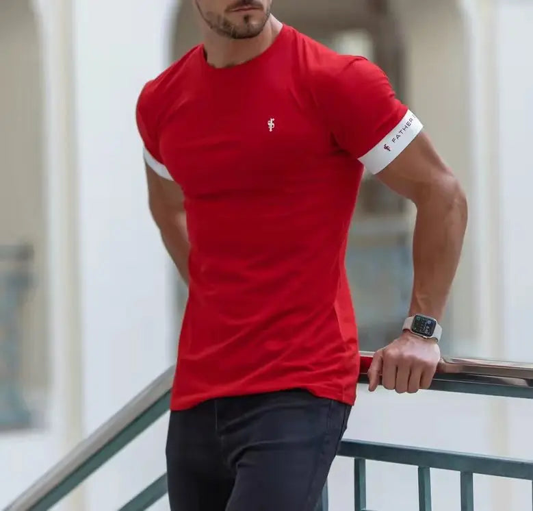 Herren Sommer Rundhals Kurzarm Lockeres T-Shirt