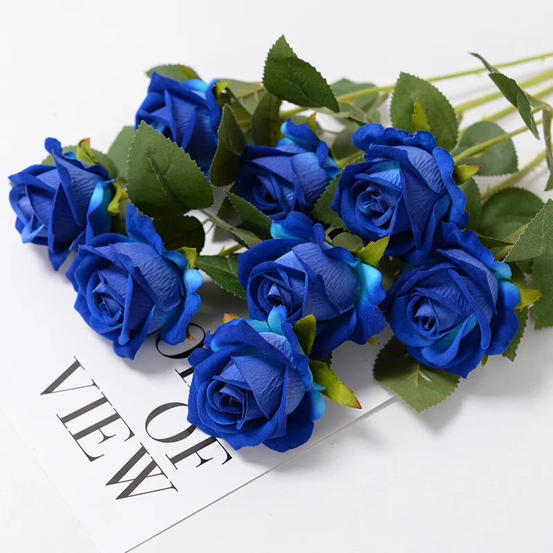 3/5/10/20 Stk. Rosen Künstliche Blumen Rosenzweig Künstliche Rote Rosen Realistische Kunstrosen für Hochzeits-Heimdekoration