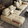 Premium italienische Echtleder-Ecksofas Sofagarnituren mit USB und Bluetooth Lautsprecher – MANBAS Wohnzimmermöbel