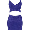 BEAUKEY Qualität 2-teiliges Set glänzendes Metallic Roségold Bodycon Top & Rock Neues Mini Kurzes Sexy Party Nachtclub Set