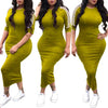 European and American women's fashion white stripe dress