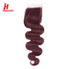 HairUGo Brazilian 99J 4x4 Straight Hair Closure 4*4 Lace Closure 10''-20'' 100% Human Hair Lace Closure With Baby Hair Remy Hair