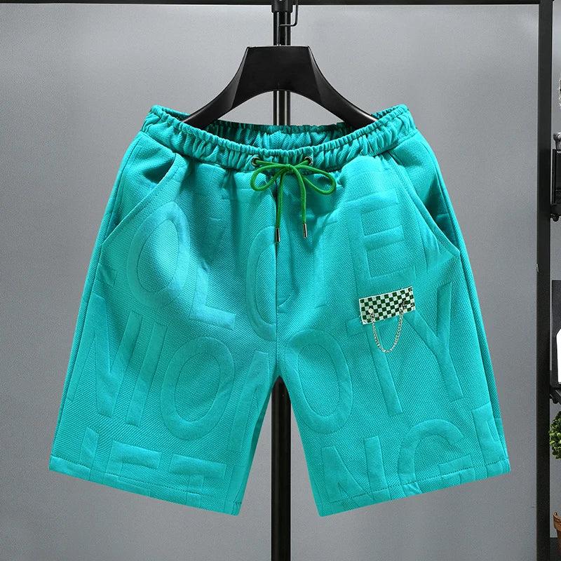 Neue Mode gestrickte Shorts Herren Bequemer elastischer Bund Kleidung Männliche atmungsaktive kurze Hosen Übergröße
