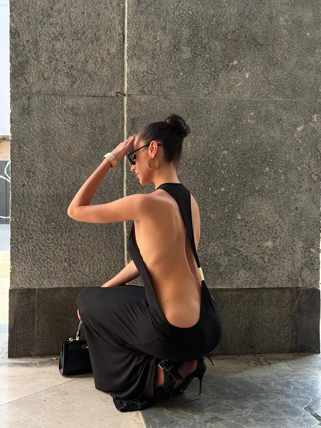 Halter Deep V Backless Long Dress Women Open Back Spaghetti Strap Elegant Party Evening Gown Summer Vacation Beach Dresses 2026