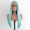 Ombre Blue Blonde Preplucked Long Lace Front Wig Straight 180%Density Hairline Glueless For Women Synthetic Fiber