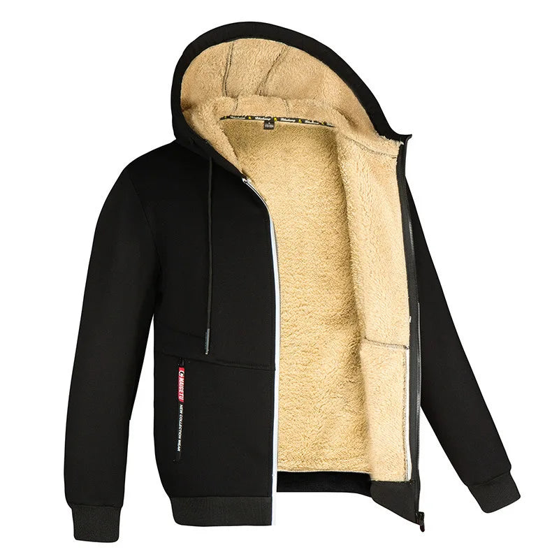 Men's Jacket Winter Camouflage Fleece Thicken Hooded Jackets Male Long Sleeve Coat Casual Zip Up Hoodies Streetwear Men's Coats