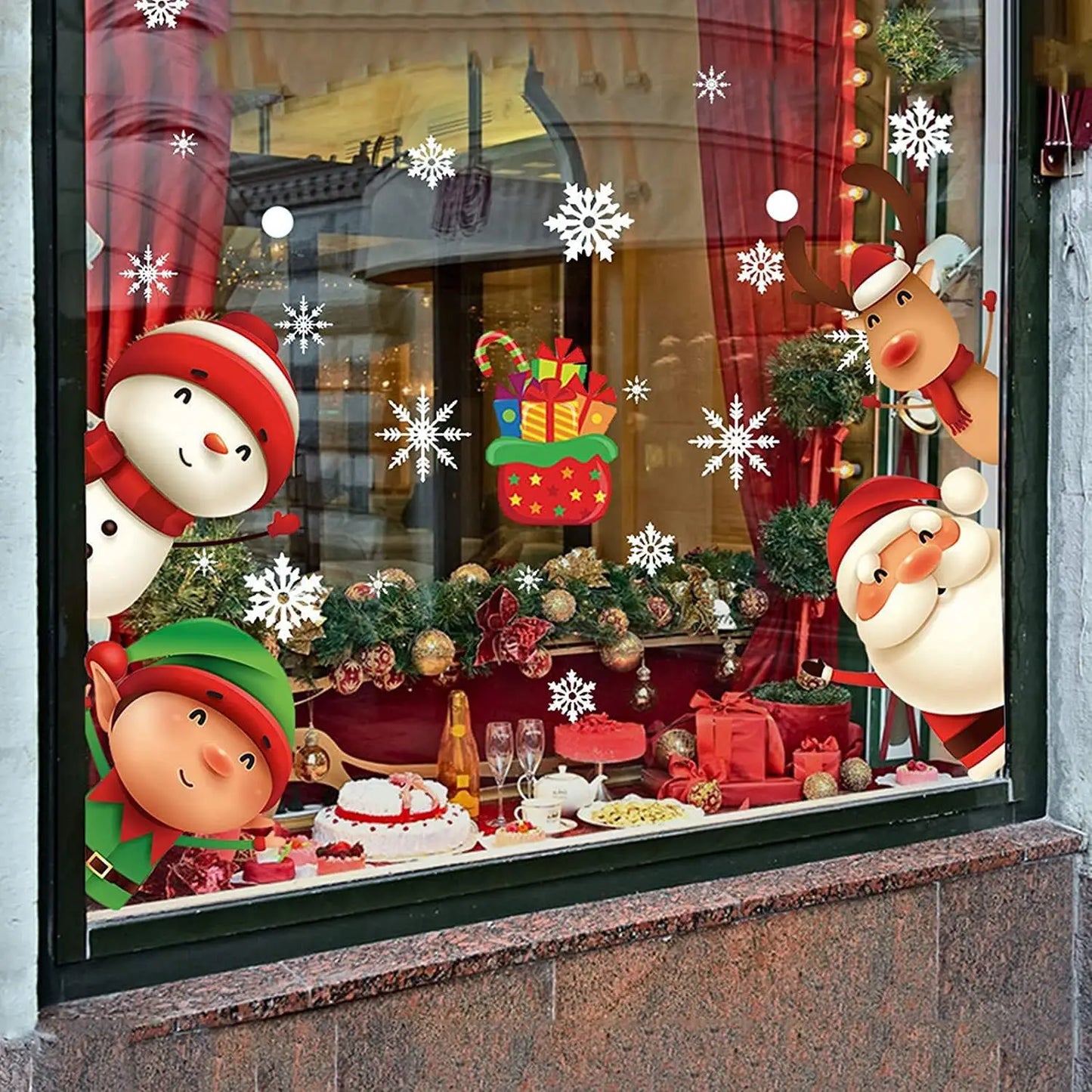 Weihnachtsfensteraufkleber Frohe Weihnachten Dekorationen für Zuhause 2024 Weihnachtsschmuck Xmas Navidad Natal Geschenke Neujahr 2025