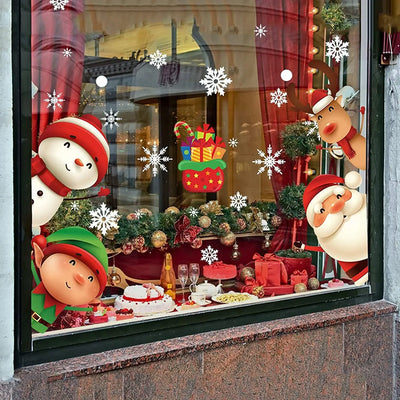 Weihnachtsfensteraufkleber Frohe Weihnachten Dekorationen für Zuhause 2024 Weihnachtsschmuck Xmas Navidad Natal Geschenke Neujahr 2025