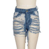 New Ripped Denim Shorts Women Bottoms Female Jeans High Waist Holes Tassel Classic Denim Shorts Close-Fitting Pants Fashion
