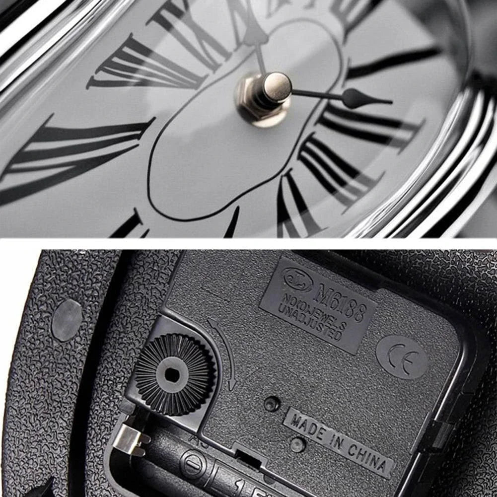 Surrealistische schmelzende Uhr geräuschlose schmelzende Wanduhr Salvador Dalí Stil dekorative Heim-Uhr Büro-Regal Tischgeschenk