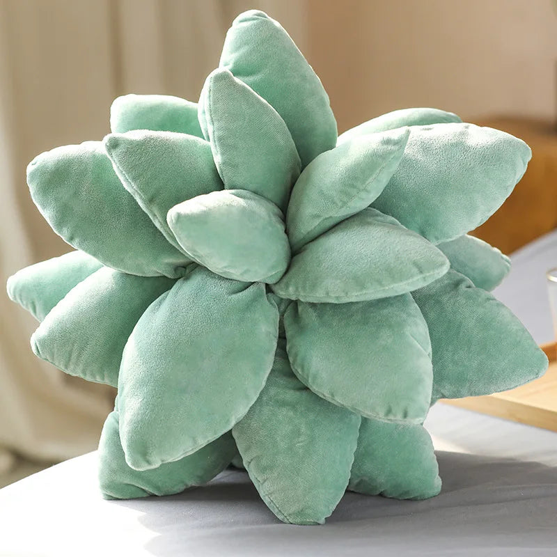 Inyahome 3D Sukkulenten-Kissen Kaktus Plüsch Blumenpflanze Geformtes Kissen für Wohnzimmer-Dekoration Neuartige Dekoration Pflanzen-Deko
