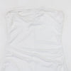CM.YAYA Women Strapless Sleeveless Ruched Stacked Mini Dress 2025 Summer Beach Vacation Party Birthday Street Sexy Dresses