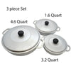 Colombian Cast Aluminum Caldero Set with Lid Rice Beans Meat Stews 3-Piece Traditional Design Seasoned Finish Oven Safe Variety