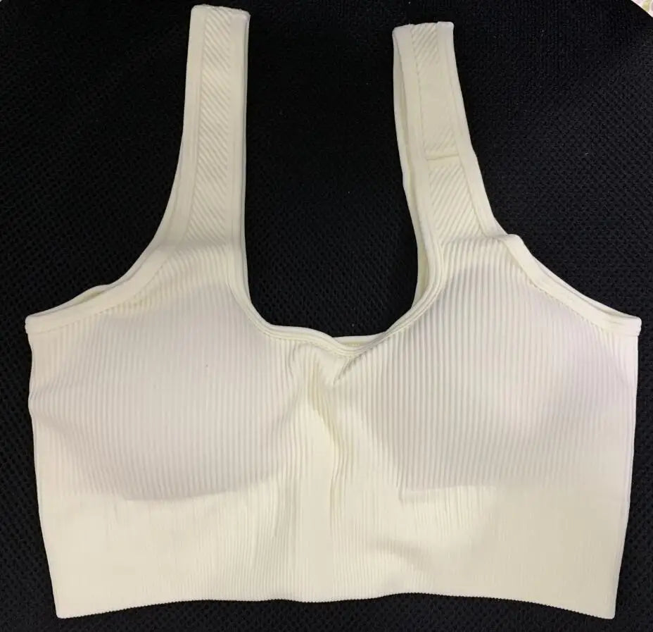 LANTECH Sports Bra Yoga Sportswear Joggings Running Top Training Women Fitness Gym Bra Seamless Workout Activewear Push Up
