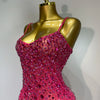 Luxury Rhinestones Sexy Mesh See Through Bodycon Dress Women Birthday Evening Cocktail party Gown Red Carpet Club Stage Outfit