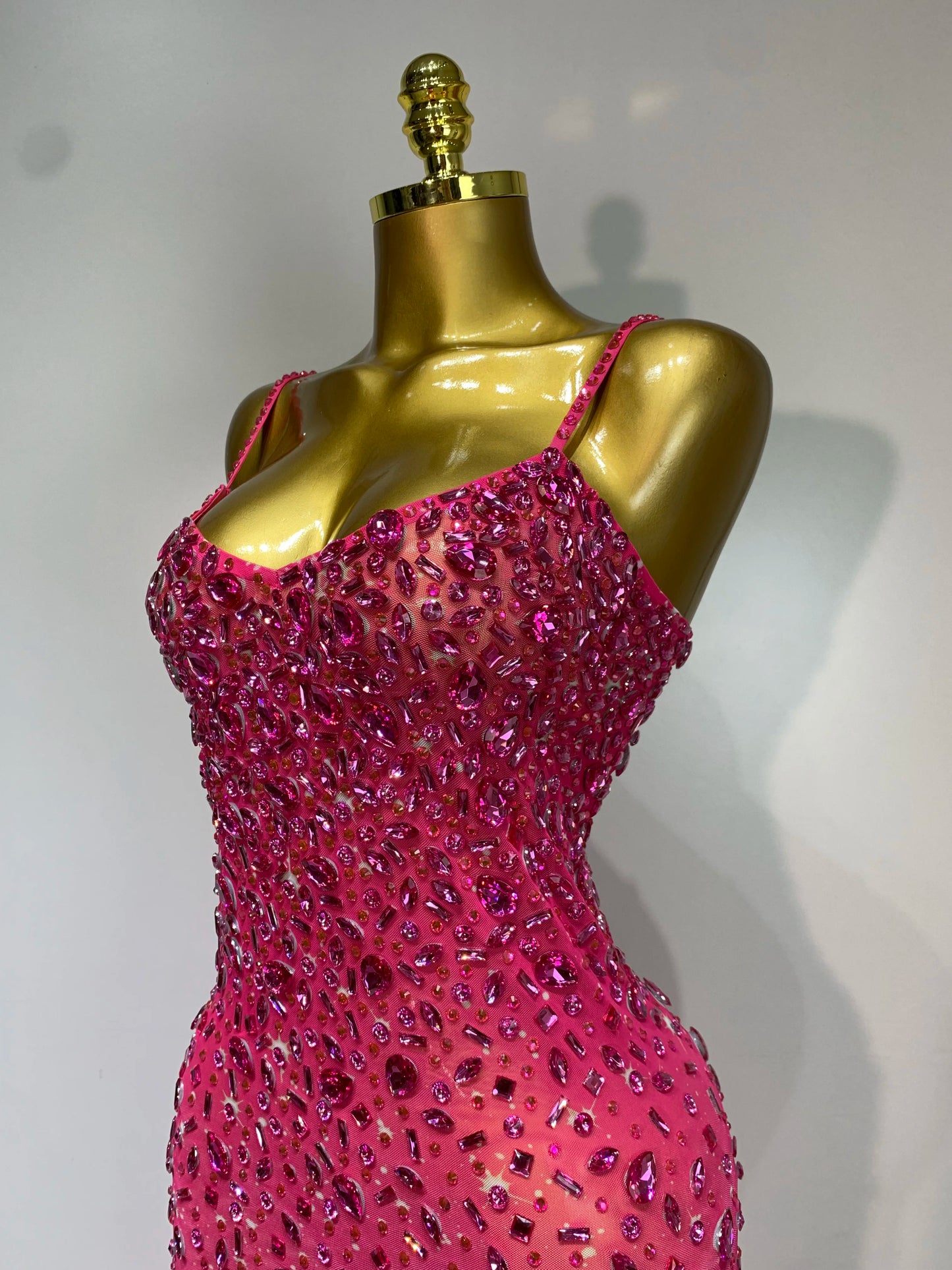 Luxury Rhinestones Sexy Mesh See Through Bodycon Dress Women Birthday Evening Cocktail party Gown Red Carpet Club Stage Outfit