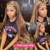 Highlight Front Wigs Human Hair Pre Plucked Hairline 4/27 5x5 Glueless Lace Straight Wig Human Hair Wigs For Women 250 Density