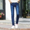 Fashion Mens Slim Fit Denim Pencil Pants High Quality Black White Skinny Stretch Jeans Mens High Street Jeans Four Season