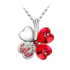 TRPOPSYN Crystal 4 Four Leaf Leaves Clover Pendant Necklaces Lover Birthday Gift Quality Fashion Jewelry Dropshipping Charm Girl
