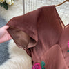 Two Pieces Women Dress Sets Solid Matching Sets V Neck Printing Top High Waist Pleat Dress Loose Fit Casual 2025 Autumn Winter