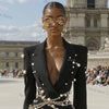 Pearls Women Suit 1 Piece Blazer Shiny Crystals Cotton Formal Office Jacket Customized Wedding Tuxedos Coat Outfit