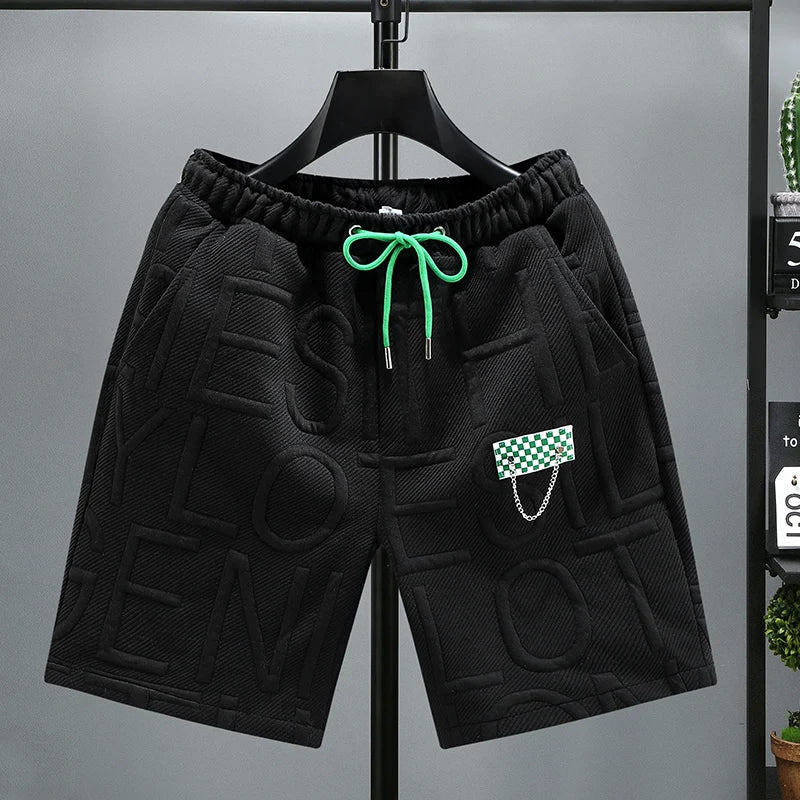 Neue Mode gestrickte Shorts Herren Bequemer elastischer Bund Kleidung Männliche atmungsaktive kurze Hosen Übergröße