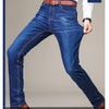 Business Men's Jeans Casual Straight Stretch Fashion Classic Blue Black Work Denim Trousers Male Brand Clothing