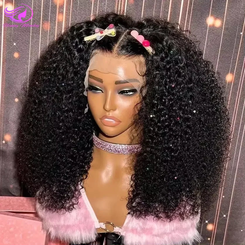 200% Density  Bob Wigs Short Pixie Cut Water Wave Wigs Human Hair Natural Black Brazilian Deep Curly Wigs For Black Woman  ﻿