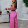 Pant Set Women Two Piece Sets Sexy Sleeveless Tops Drawstring Wide Leg Long Pants High Waist Y2k Streetwear Elegant Splice