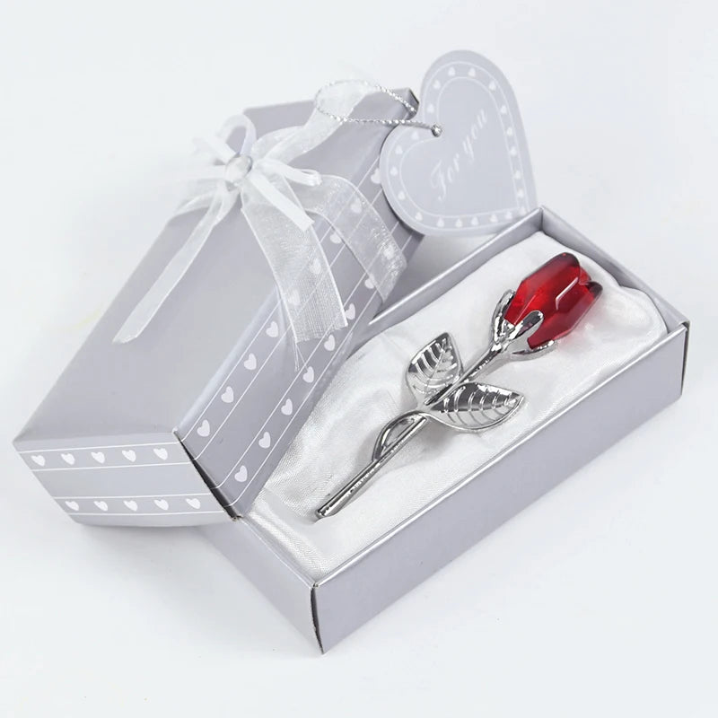 Valentinstag Geschenk Ich liebe dich Kristallbär Künstliche Rosenlehrer Muttertag Hochzeit Geburtstag Party Geschenke für Gäste