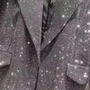 Blingbling Water Drill Suits Jacket 2023 New Spring Loose Long Sleeve Cardigans Mid-long Tailored Collar Women Blazers Coat