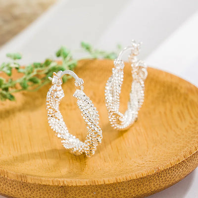 BF CLUB 925 Sterling Silber Funkelnde Ohrringe für Frauen Trendiger Ohrschmuck Allergieschutz Party-Accessoires Geschenk